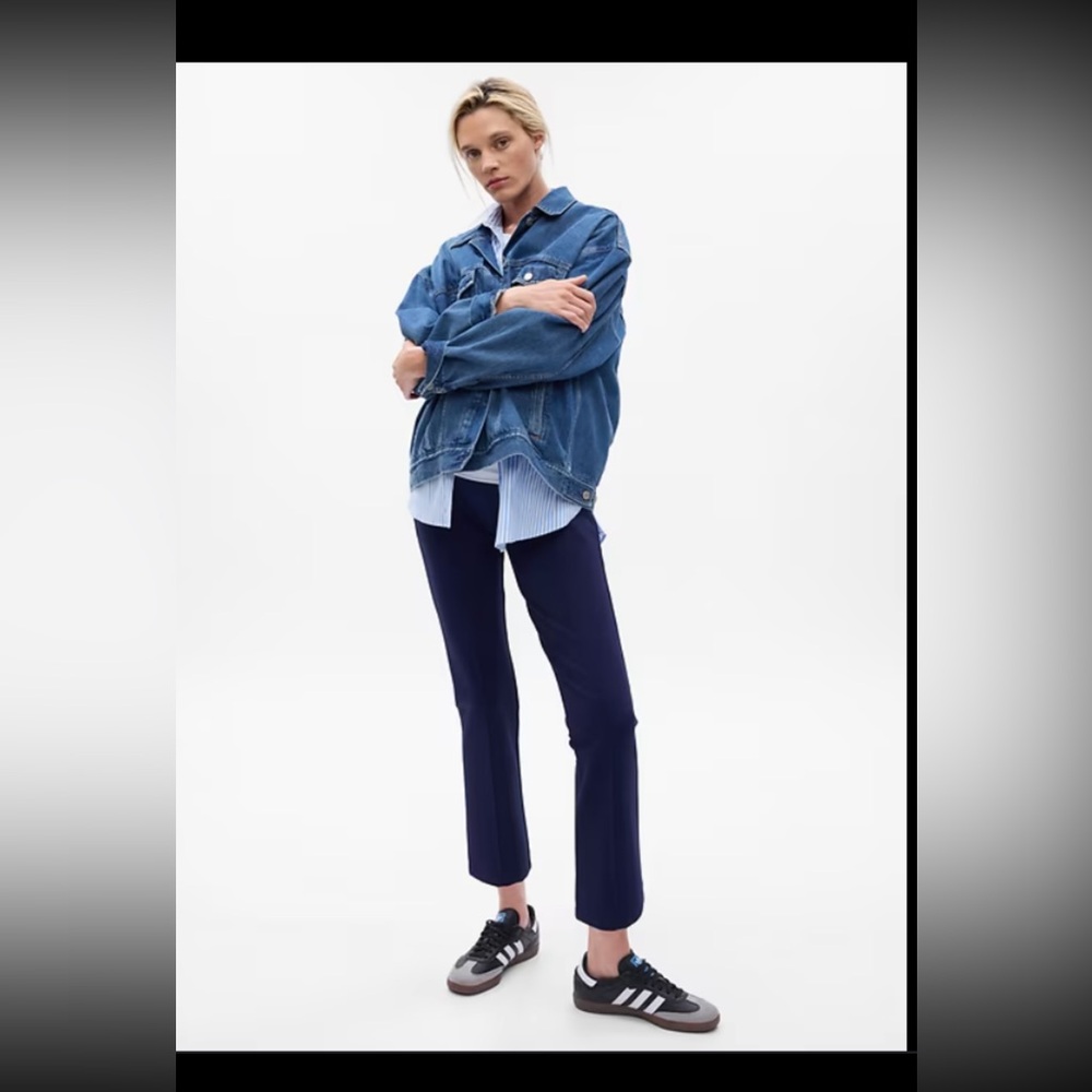 Gap Maternity Full Panel Ponte Crop Kick Pants - Navy, size S